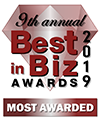 Best in Biz Awards 2019 most awarded award winner logo