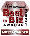 Best in Biz Awards 2021 most awarded winner logo prestigious business awards