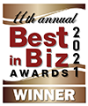 Best in Biz Awards 2021 bronze winner logo prestigious business awards