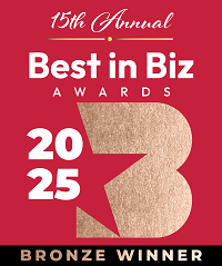 15th annual Best in Biz Awards prestigious business awards winner bronze badge