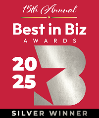 15th annual Best in Biz Awards prestigious business awards winner silver badge